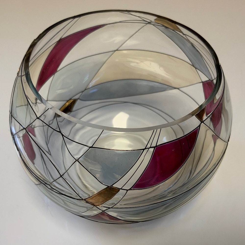 PartyLite Vintage Calypso Mosaic Glass Bowl Tea Light Holder